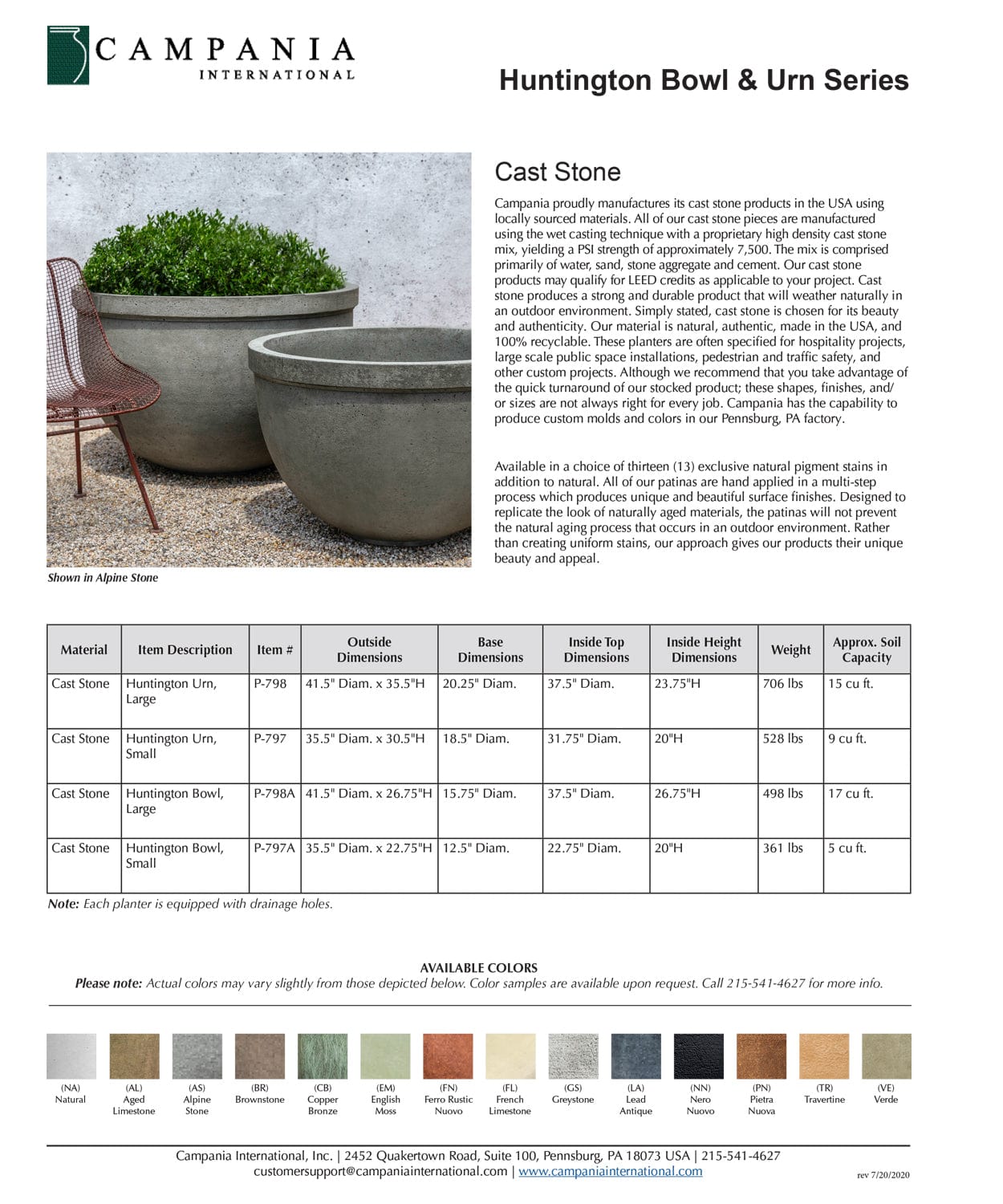 Small Huntington Bowl | Cast Stone Planter