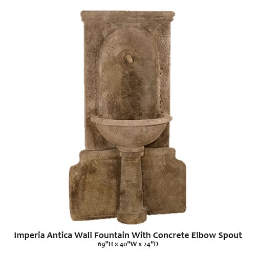 Imperia Antica Wall Fountain With Concrete Elbow Spout