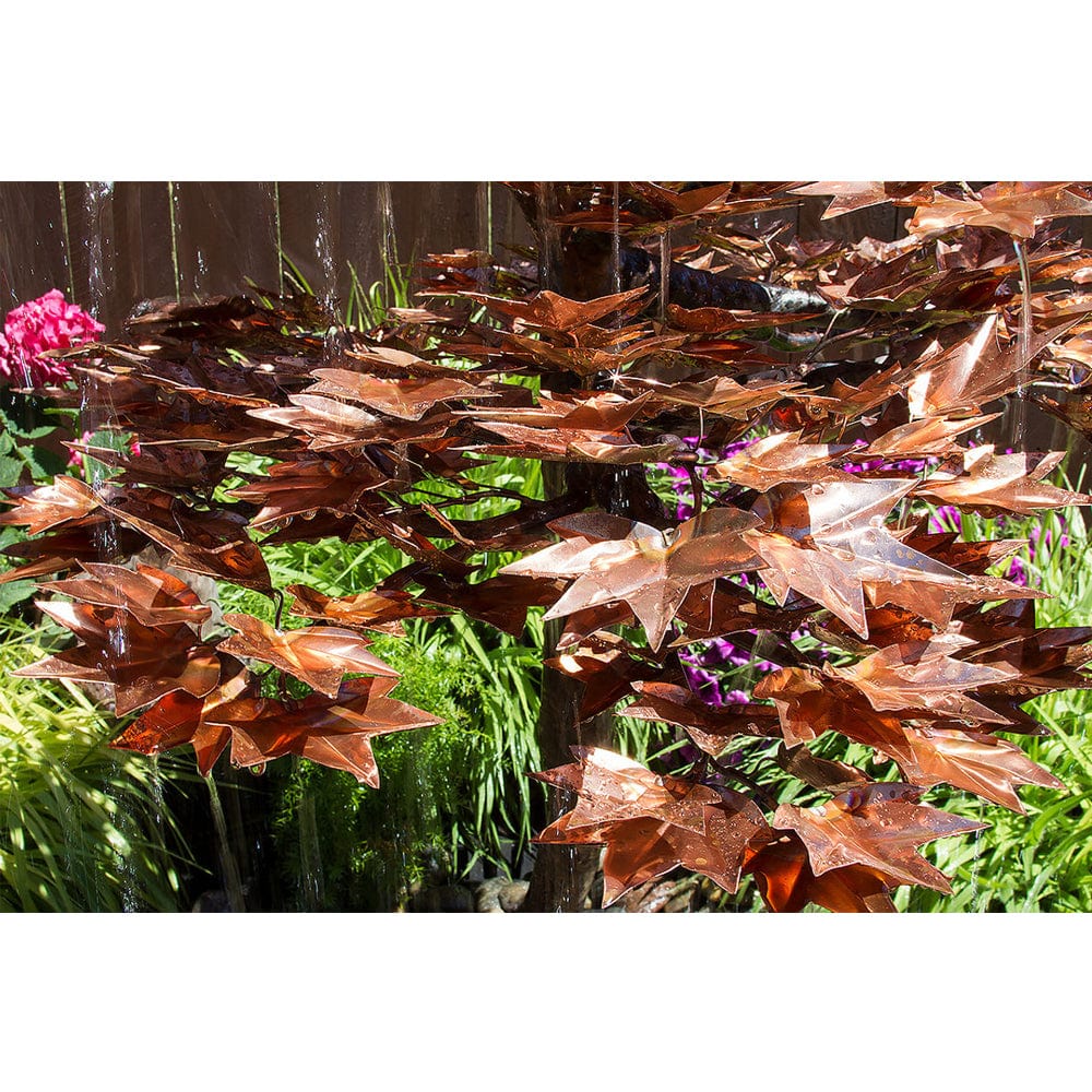 38" Copper Japanese Maple Tree Garden Fountain - Outdoor Art Pros