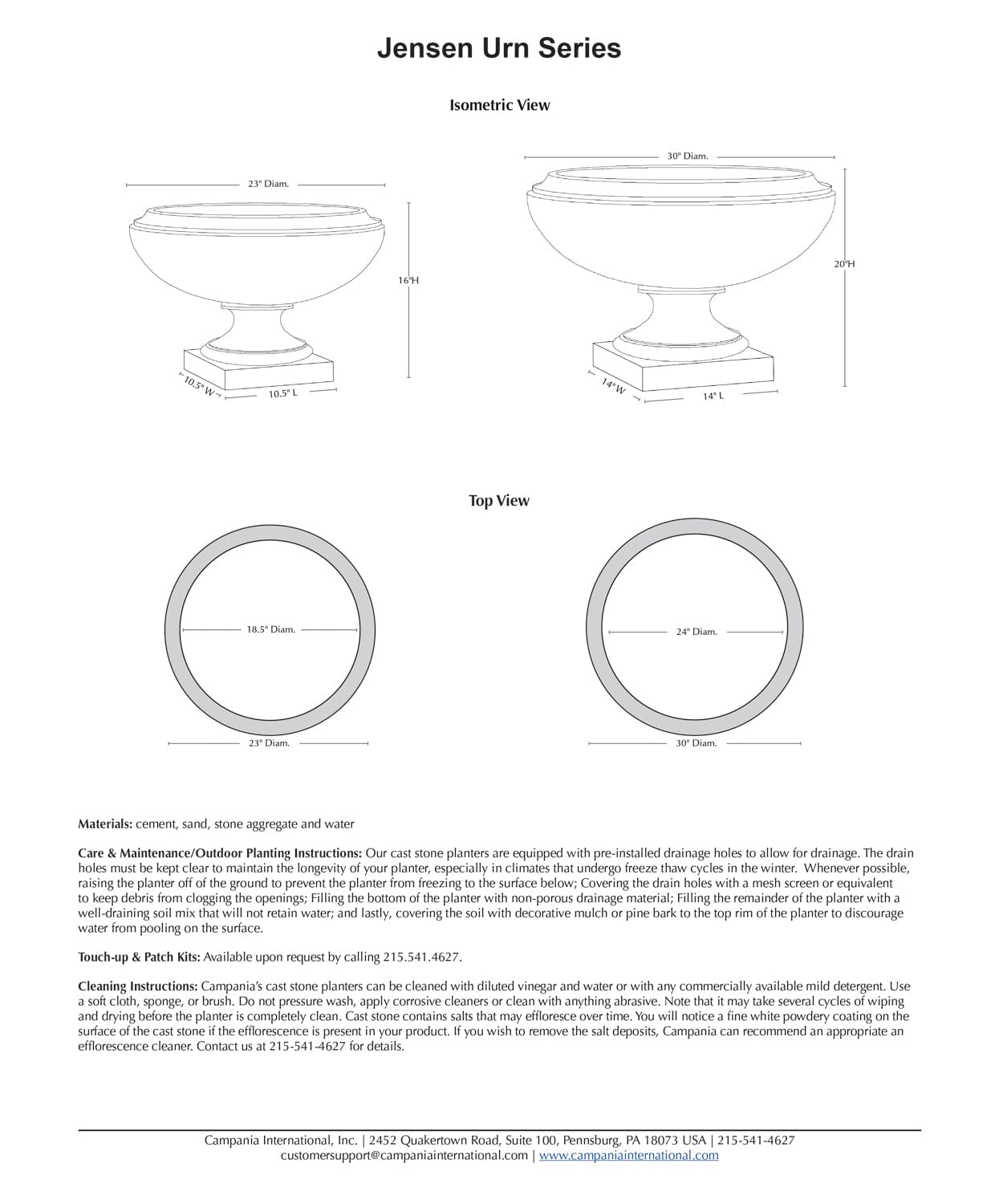 Jensen Urn Garden Planter