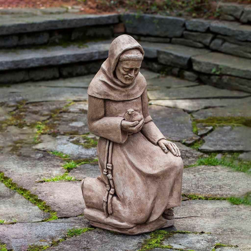 Kneeling St. Francis with Bird | Religious Statue