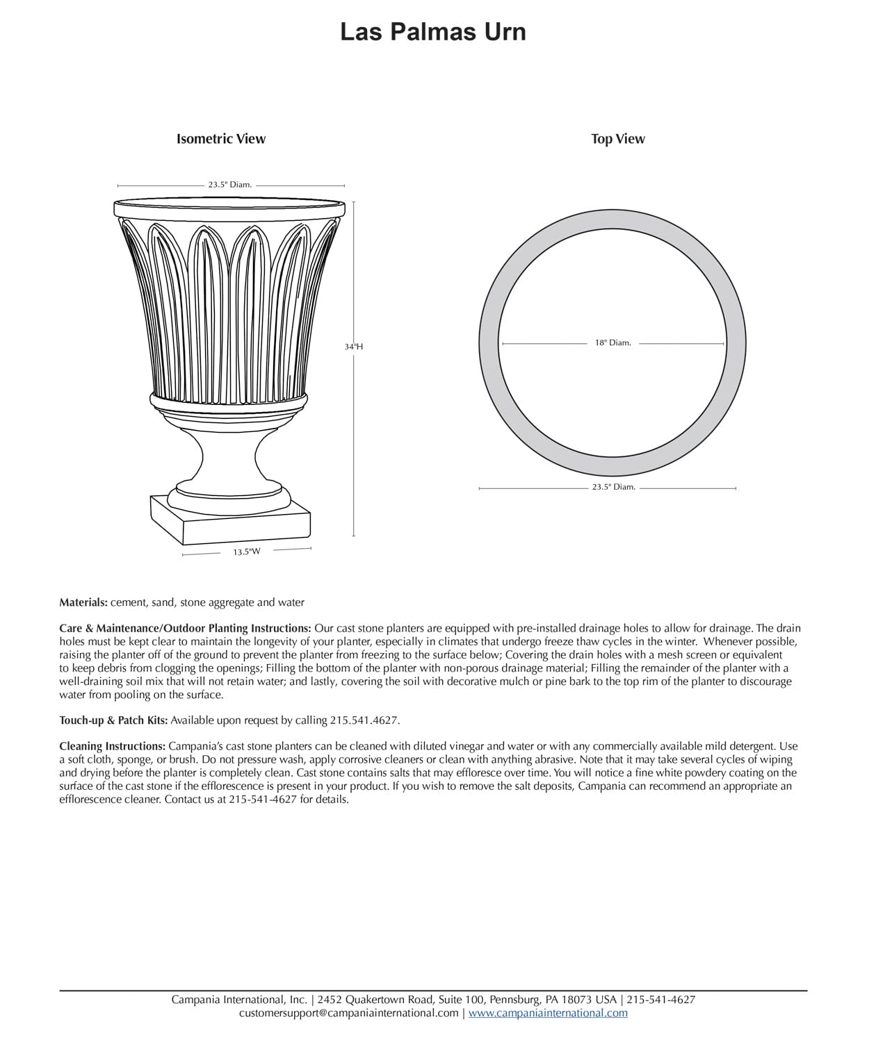 Las Palmas Urn Garden Planter
