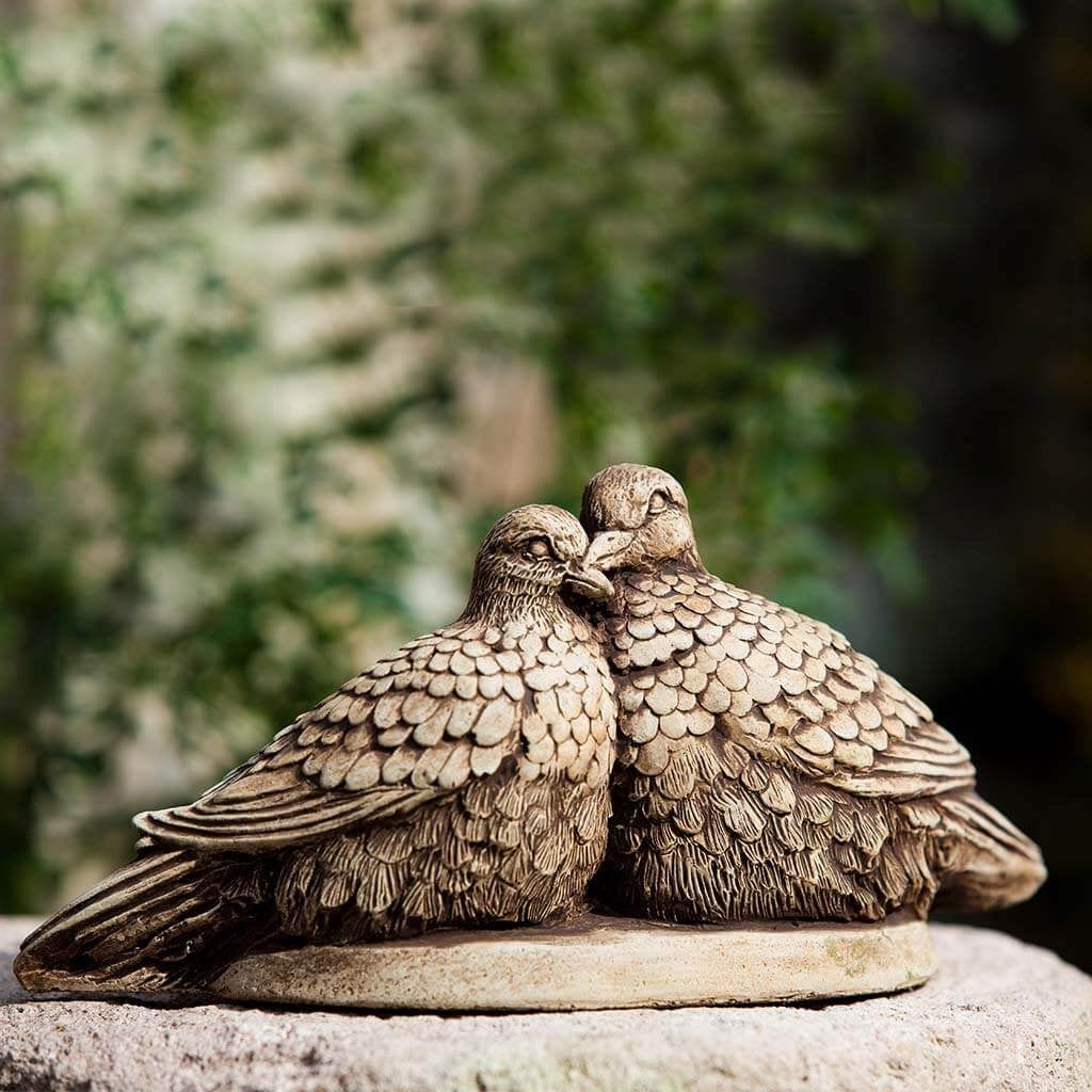 Lovebirds Cast Stone Bird Garden Statue