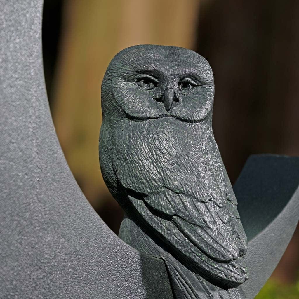 Lunar Owl Cast Stone Statue