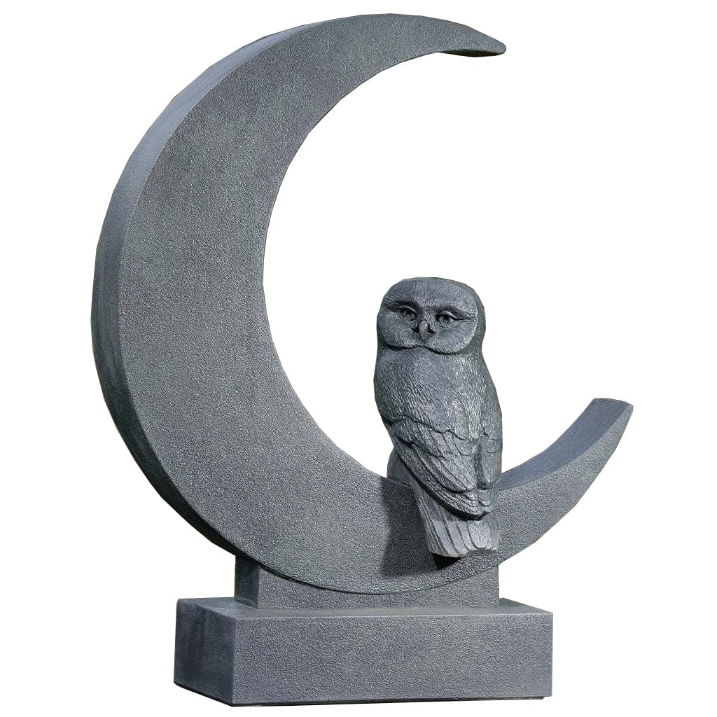 Lunar Owl Cast Stone Statue