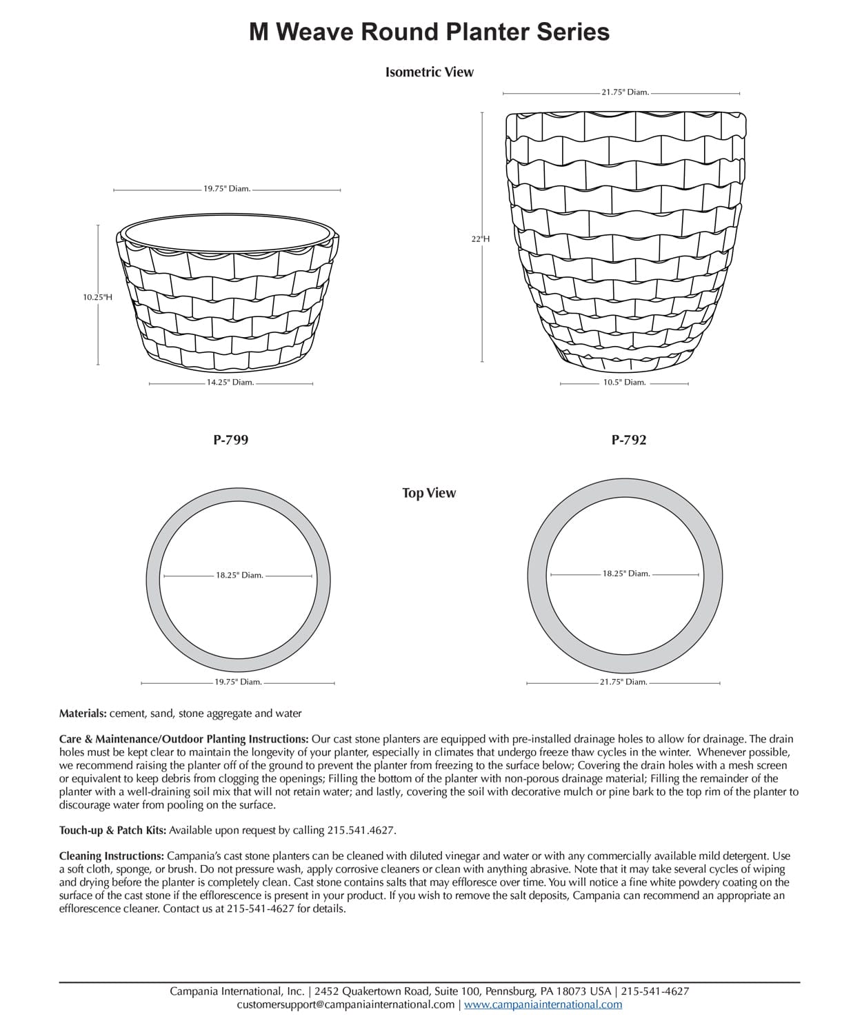 M Weave Tall Round Planter