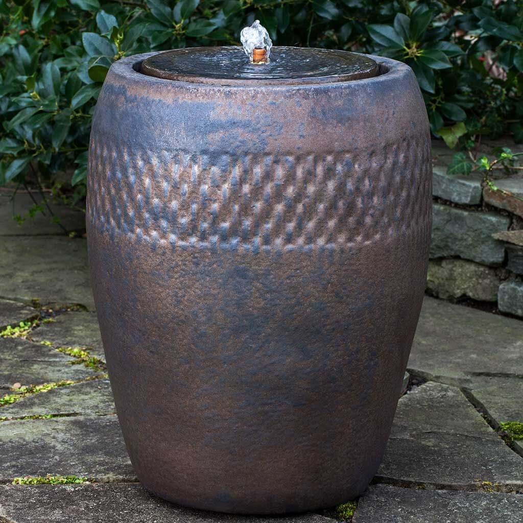 Tall Malmo Glazed Garden Fountain in Bronze Finish