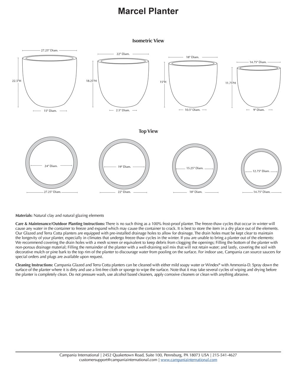 Marcel Planter Nested Set of 4 | Glazed Collection