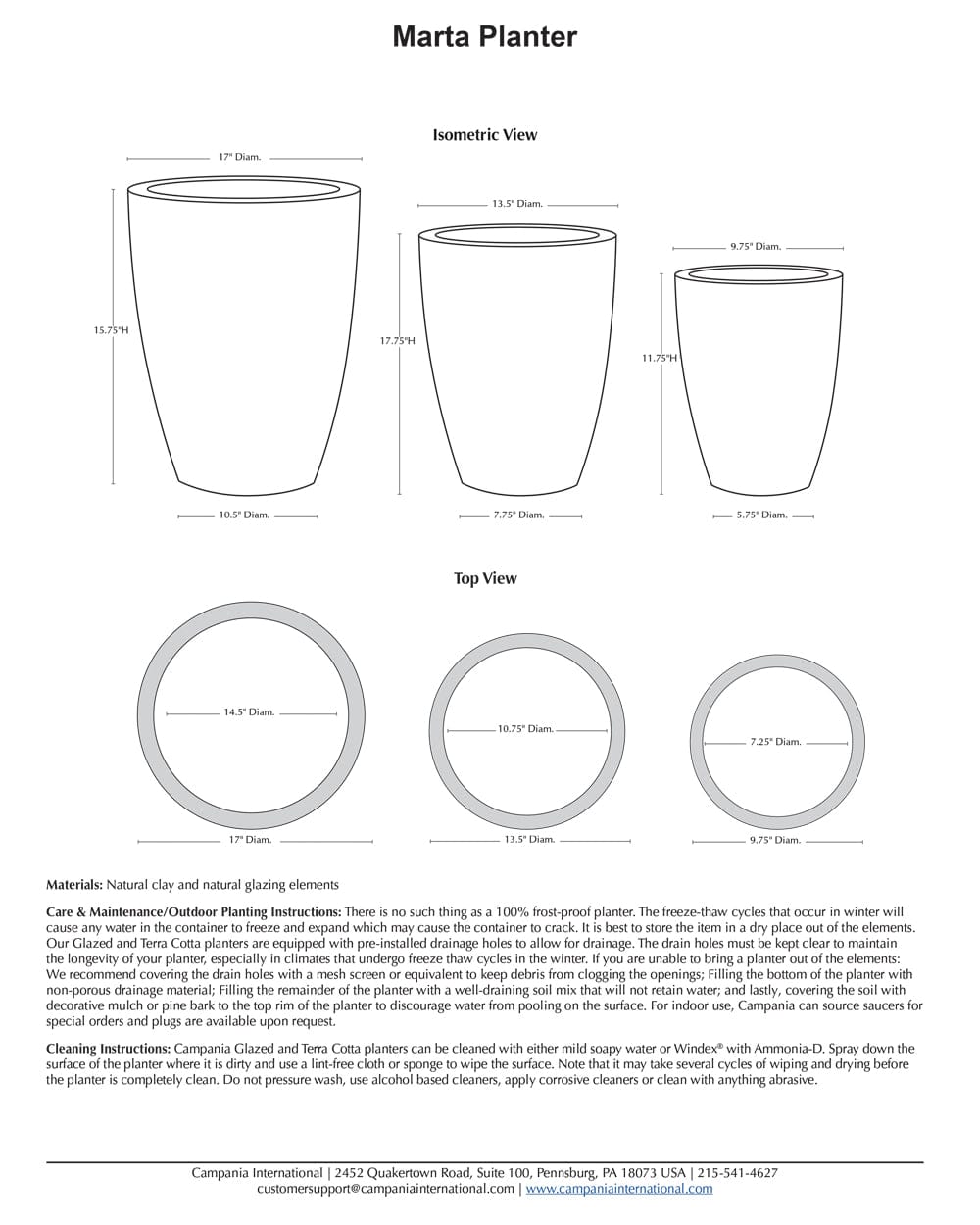 Marta Planter Set of 3 | Glazed Collection