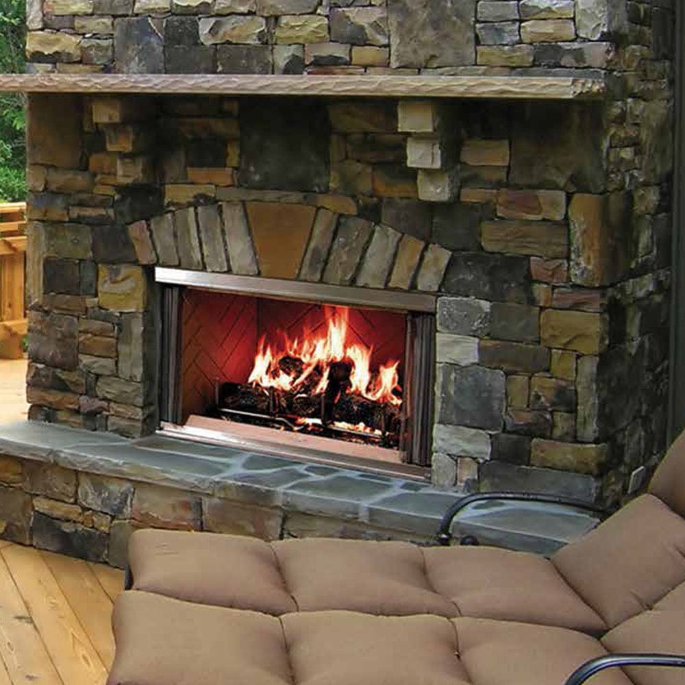 Montana 42" Outdoor Stainless Steel Wood Fireplace - Outdoor Art Pros