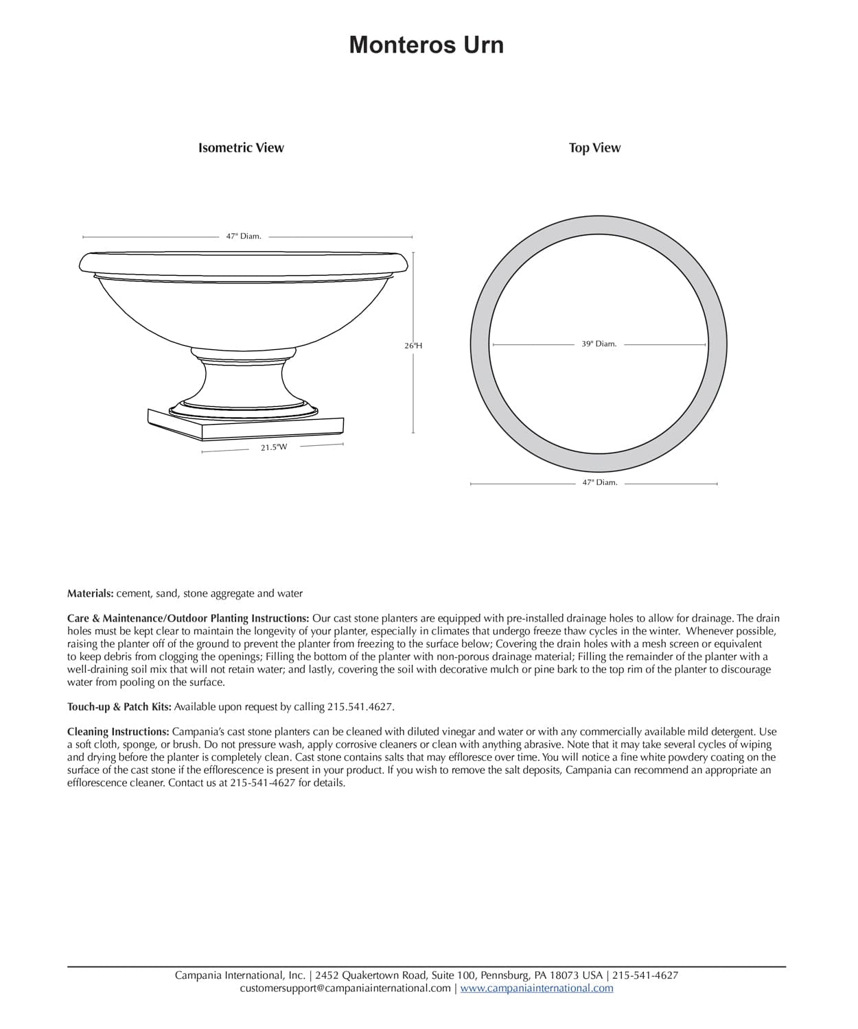Monteros Urn Garden Planter