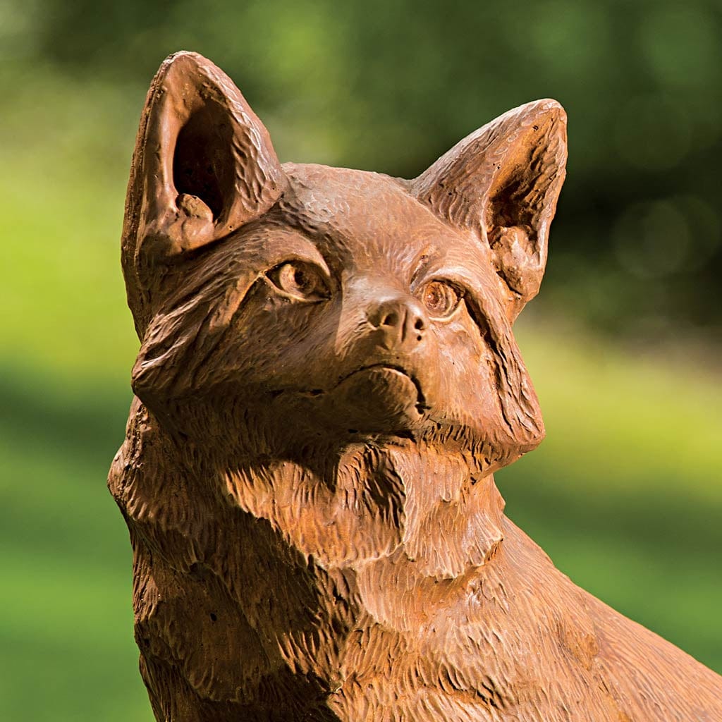 Noble Fox Cast Stone Garden Statue