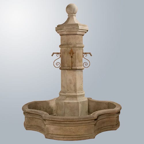 Octavia Fountain With 70" Monaco Pond with Rustic Iron Spouts