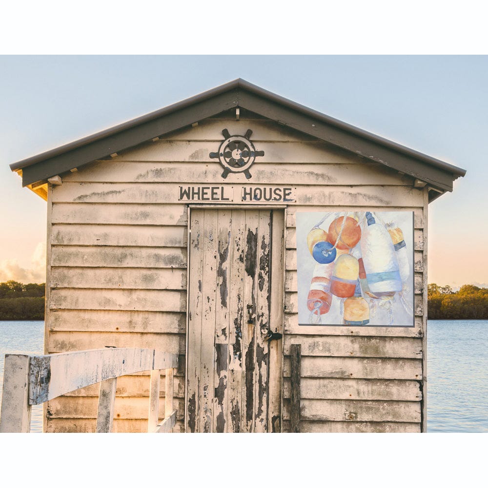Pastel Buoys Outdoor Canvas Art