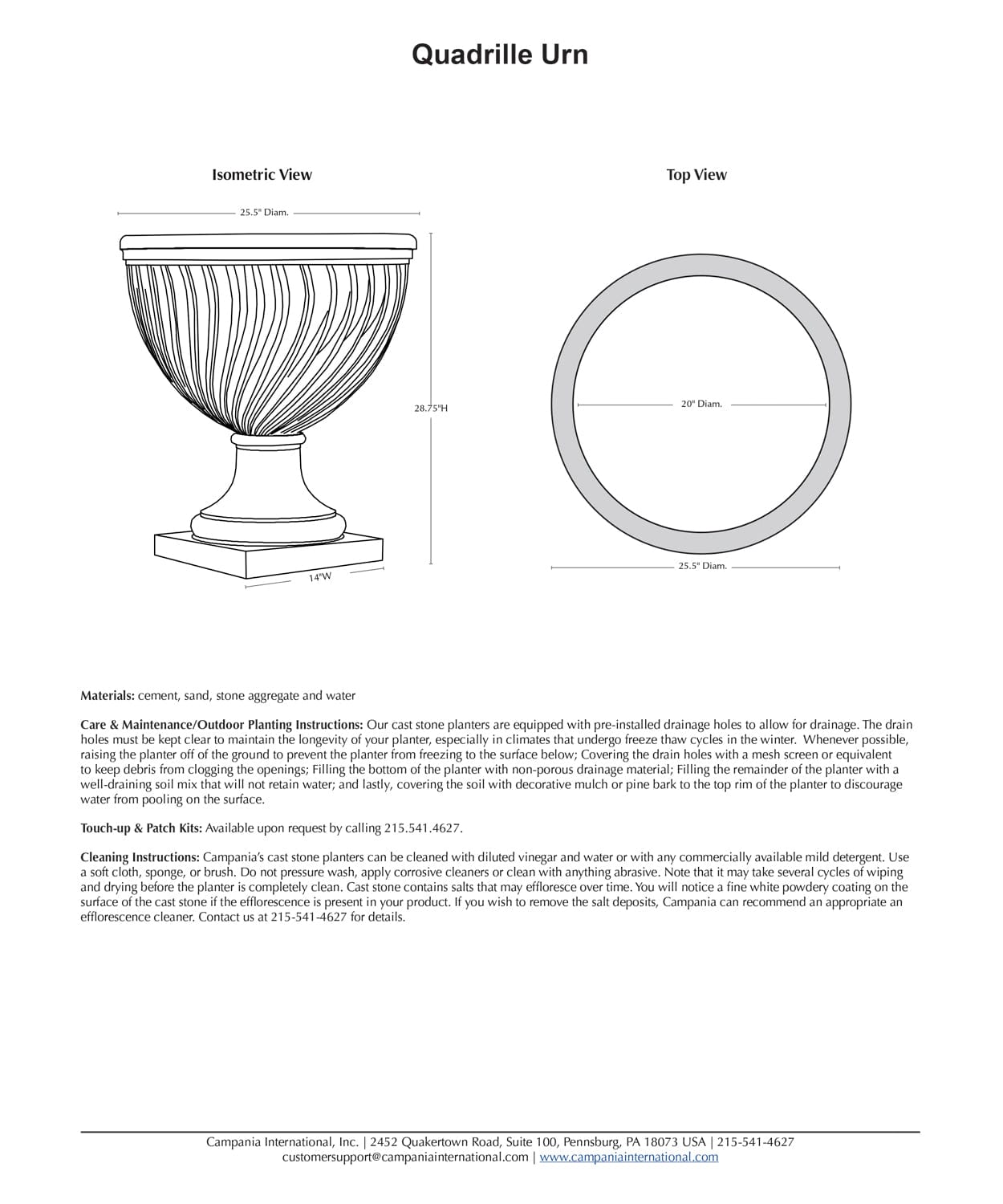 Quadrille Urn Garden Planter
