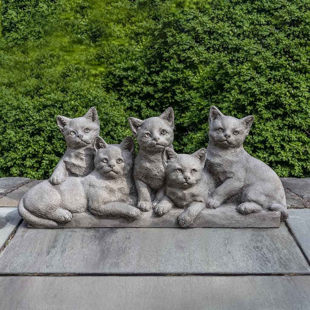 Quintuplets Cast Stone Garden Statue | Cat Statue