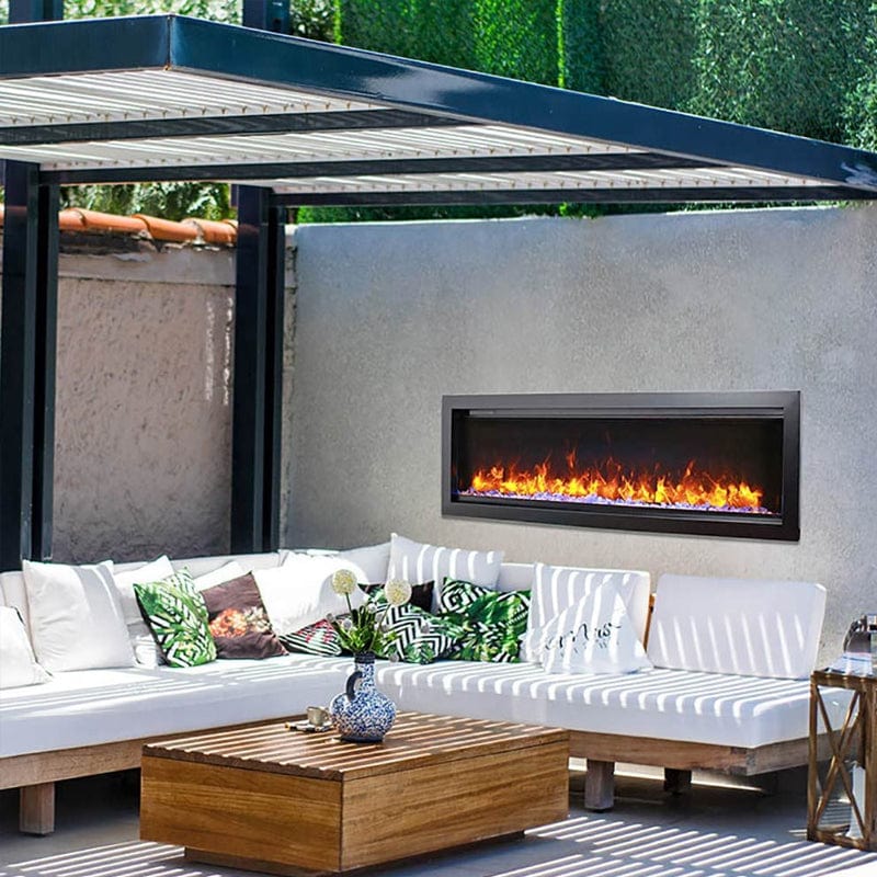 Amantii 74" BESPOKE Symmetry Smart Indoor | Outdoor Electric Fireplace