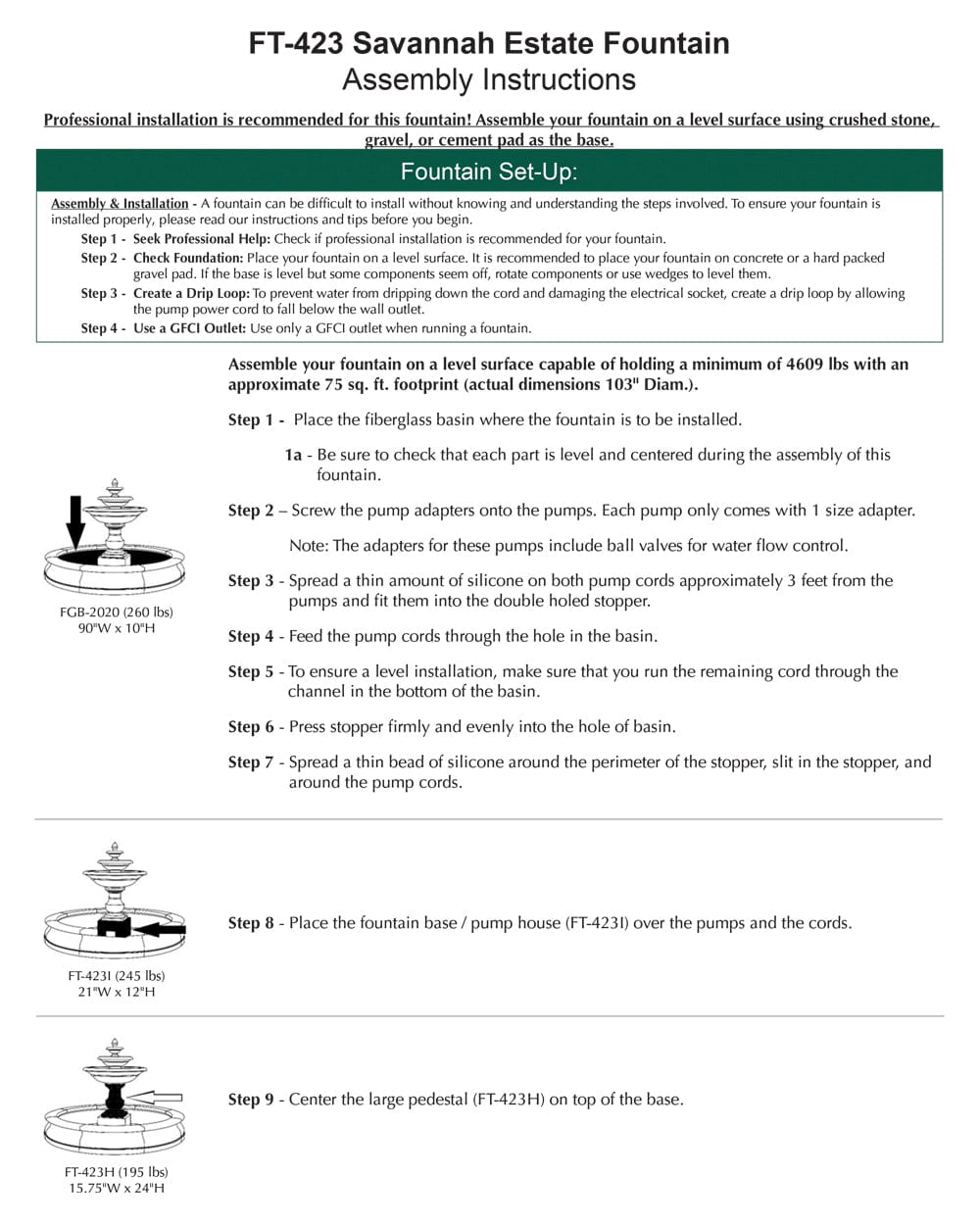 Savannah Estate Fountain