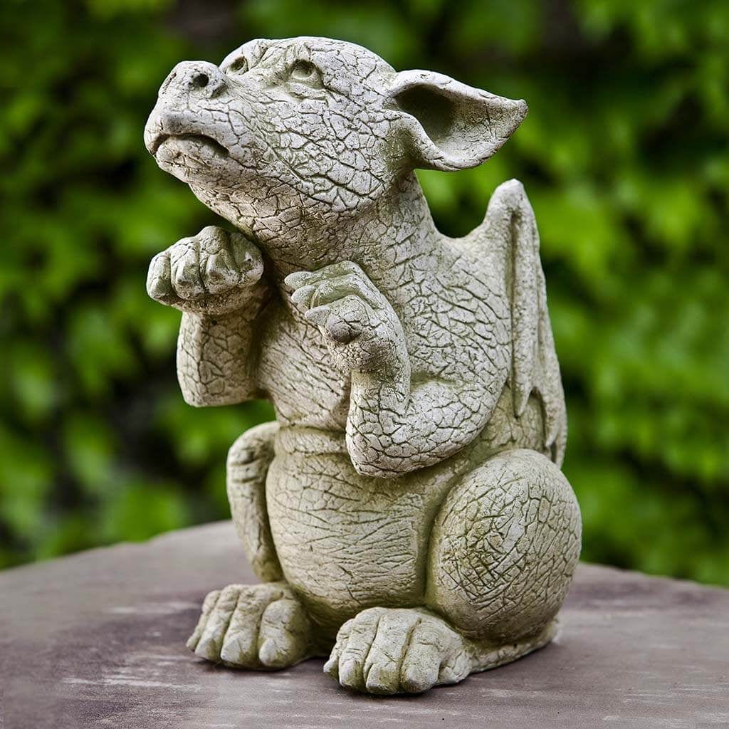Scraps Cast Stone Garden Statue | Dragon Statue