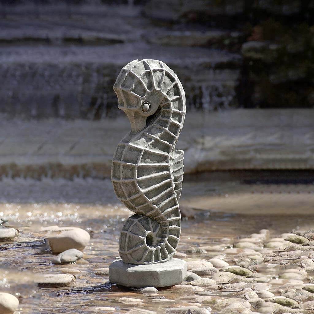 Seahorse Cast Stone Garden Statue | Ocean Statue
