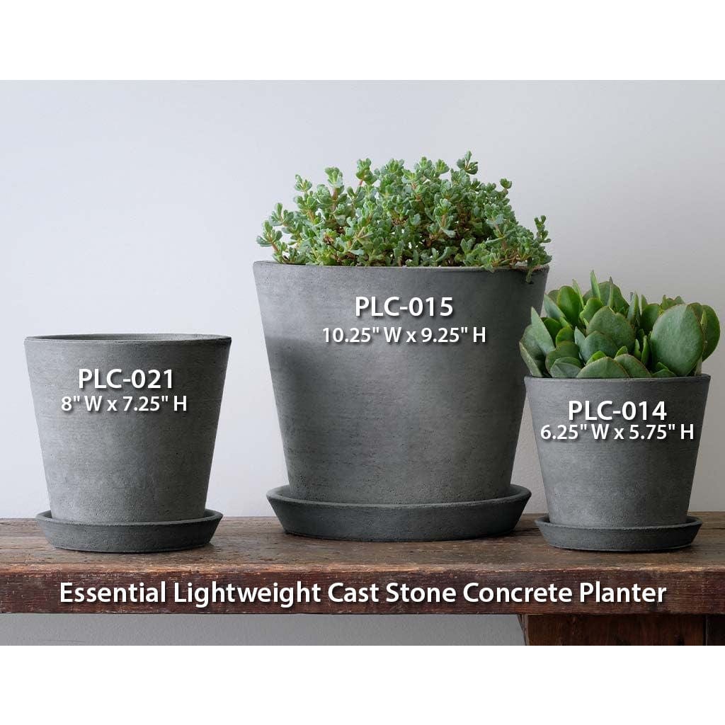 Essential Lightweight Cast Stone Concrete Planter in Grey