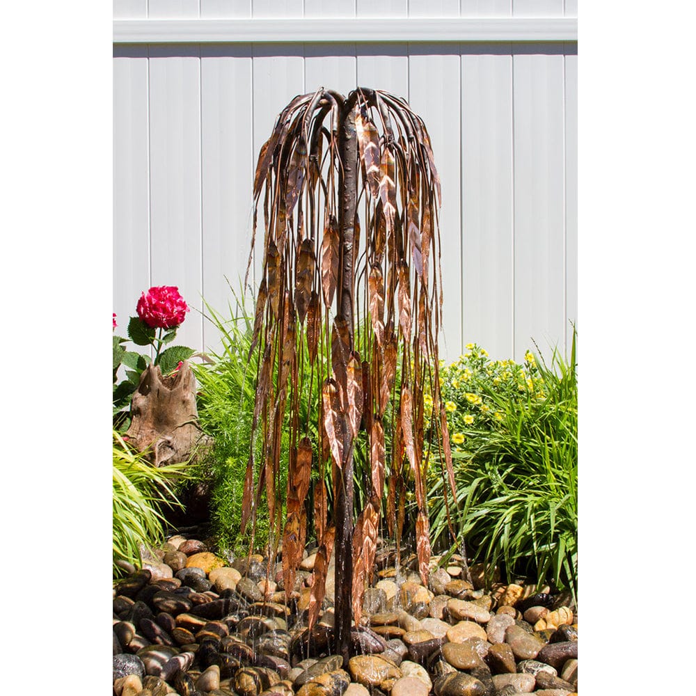 37" Copper Weeping Willow Garden Fountain - Outdoor Art Pros