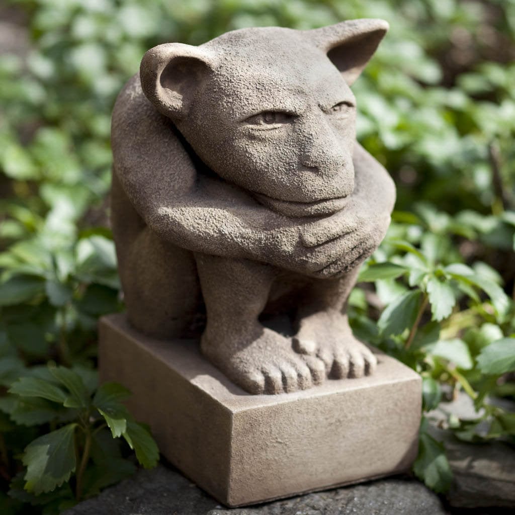 Sitting Gargoyle Cast Stone Garden Statue