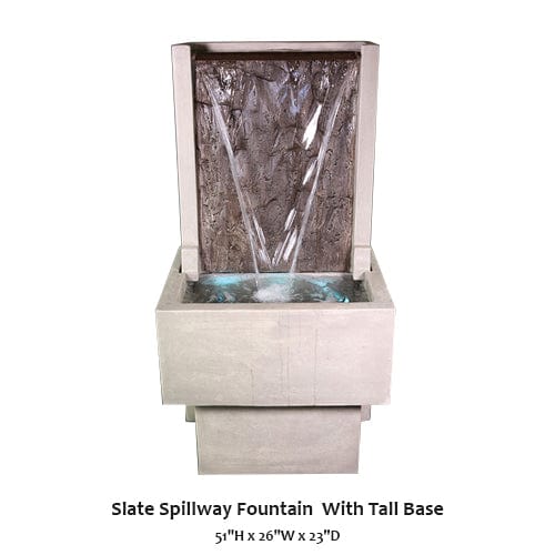 Slate Spillway Fountain with Tall Base