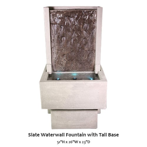 Slate Waterwall Fountain with Tall Base