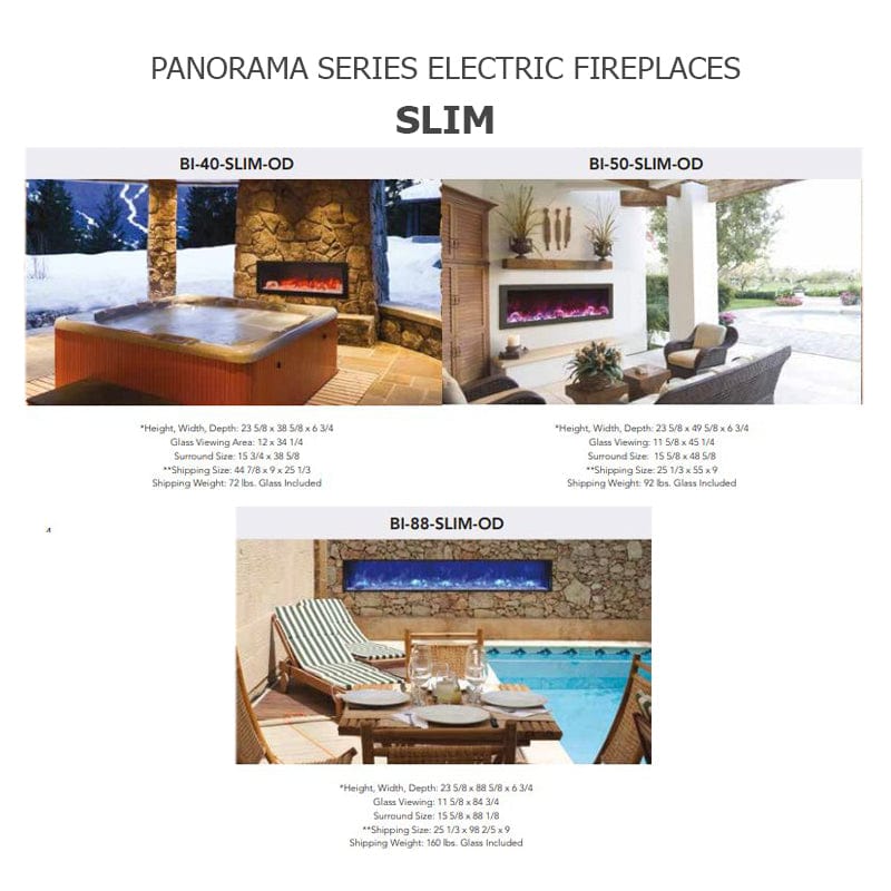 Amantii Panorama BI 40" Slim Smart Indoor | Outdoor Electric Fireplace