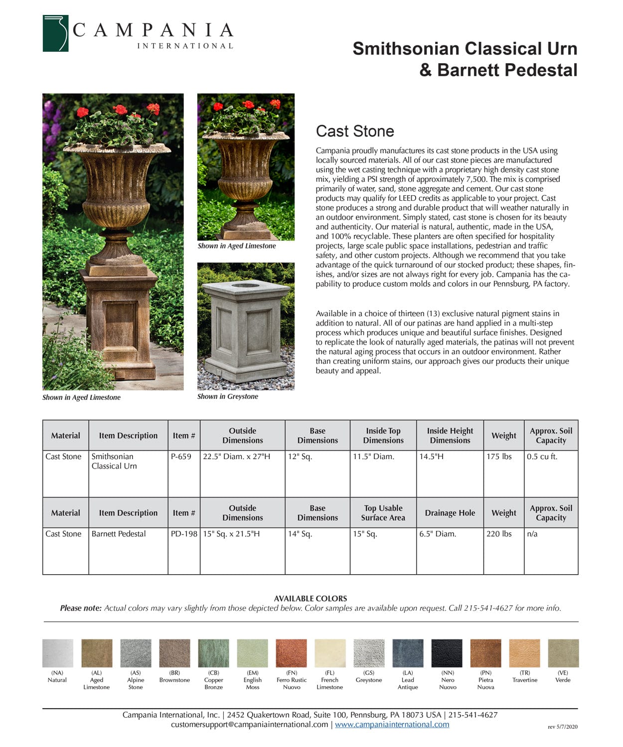 Smithsonian Classical Urn Garden Planter