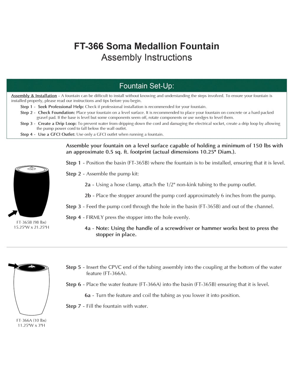 Soma Medallion Cast Stone Fountain