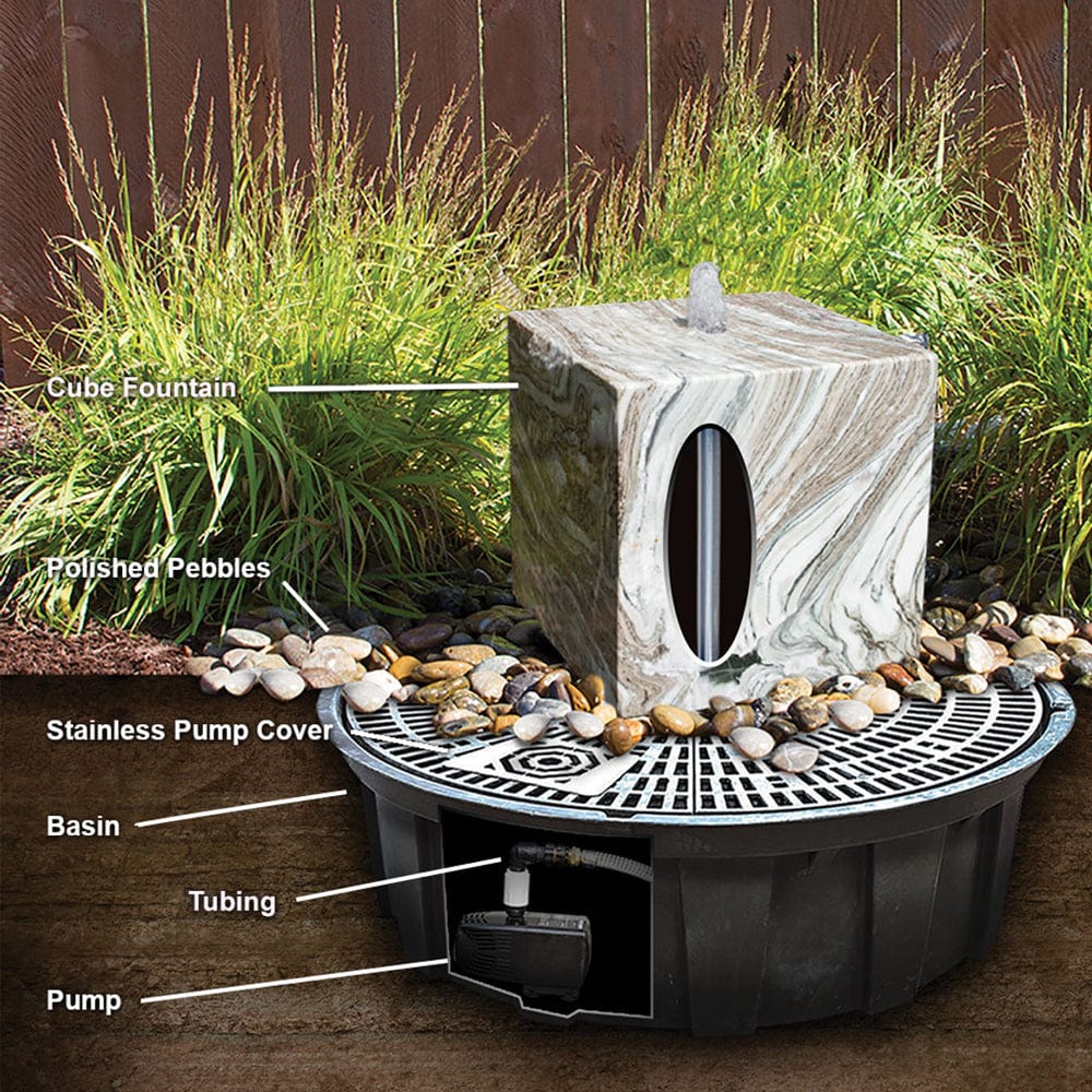 Speckled Granite Sphere Stone Fountain - Outdoor Art Pros