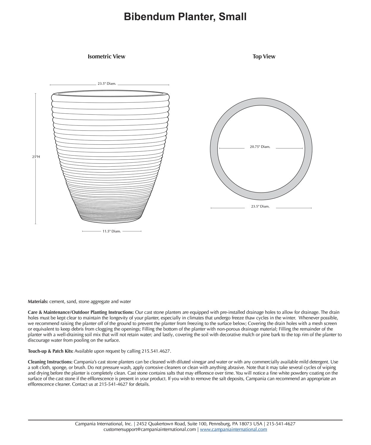 Bibendum Small Cast Stone Planter