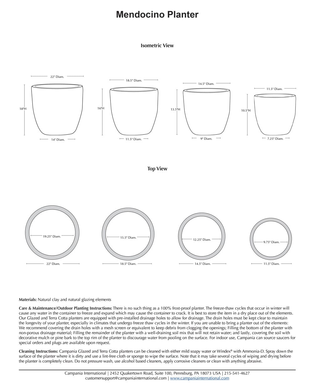 Mendocino Planter Nested Set of 4 | Vicolo Antico Collection
