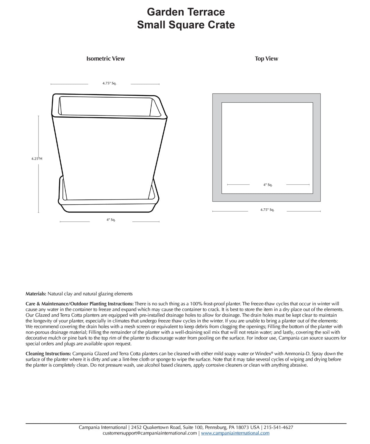 Garden Terrace Small Square White Crate Set of 16