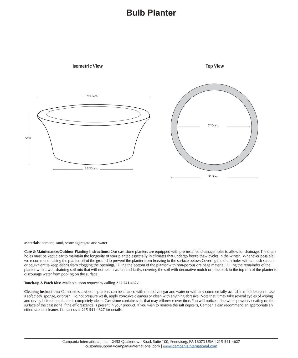 Bulb Cast Stone Planter