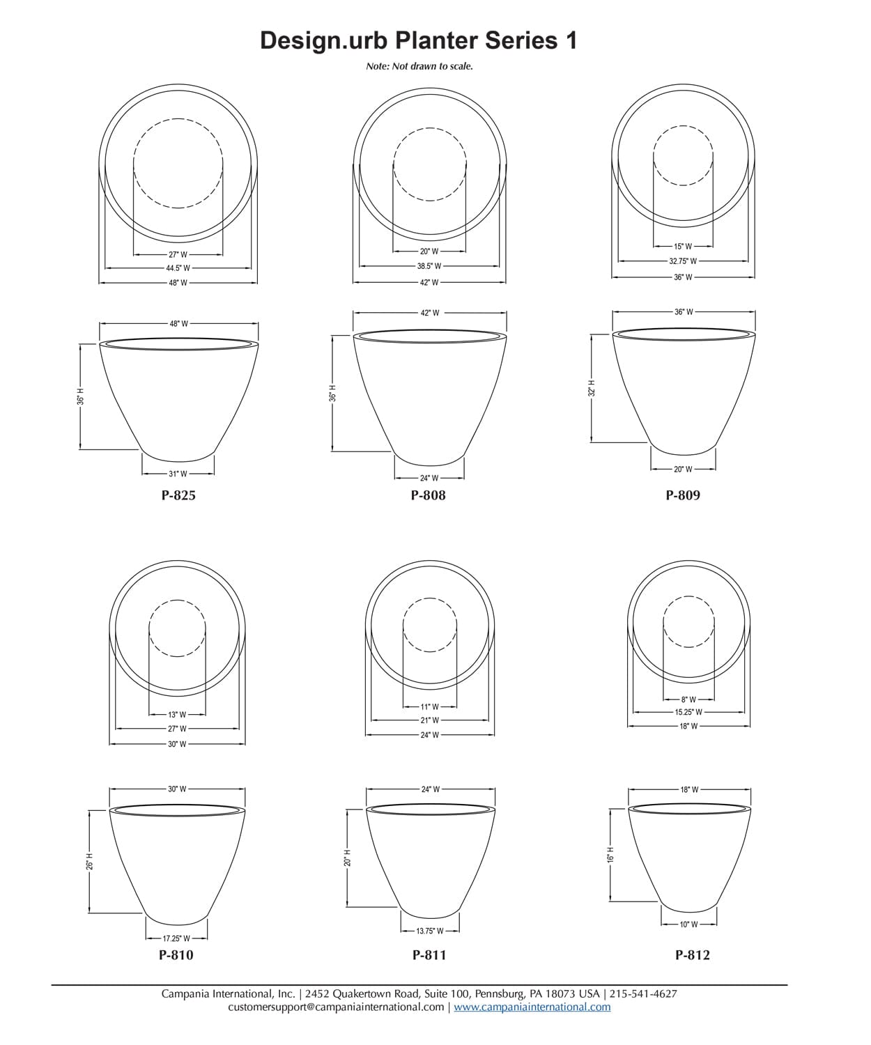 Series 1 Tapered Cast Stone Planter