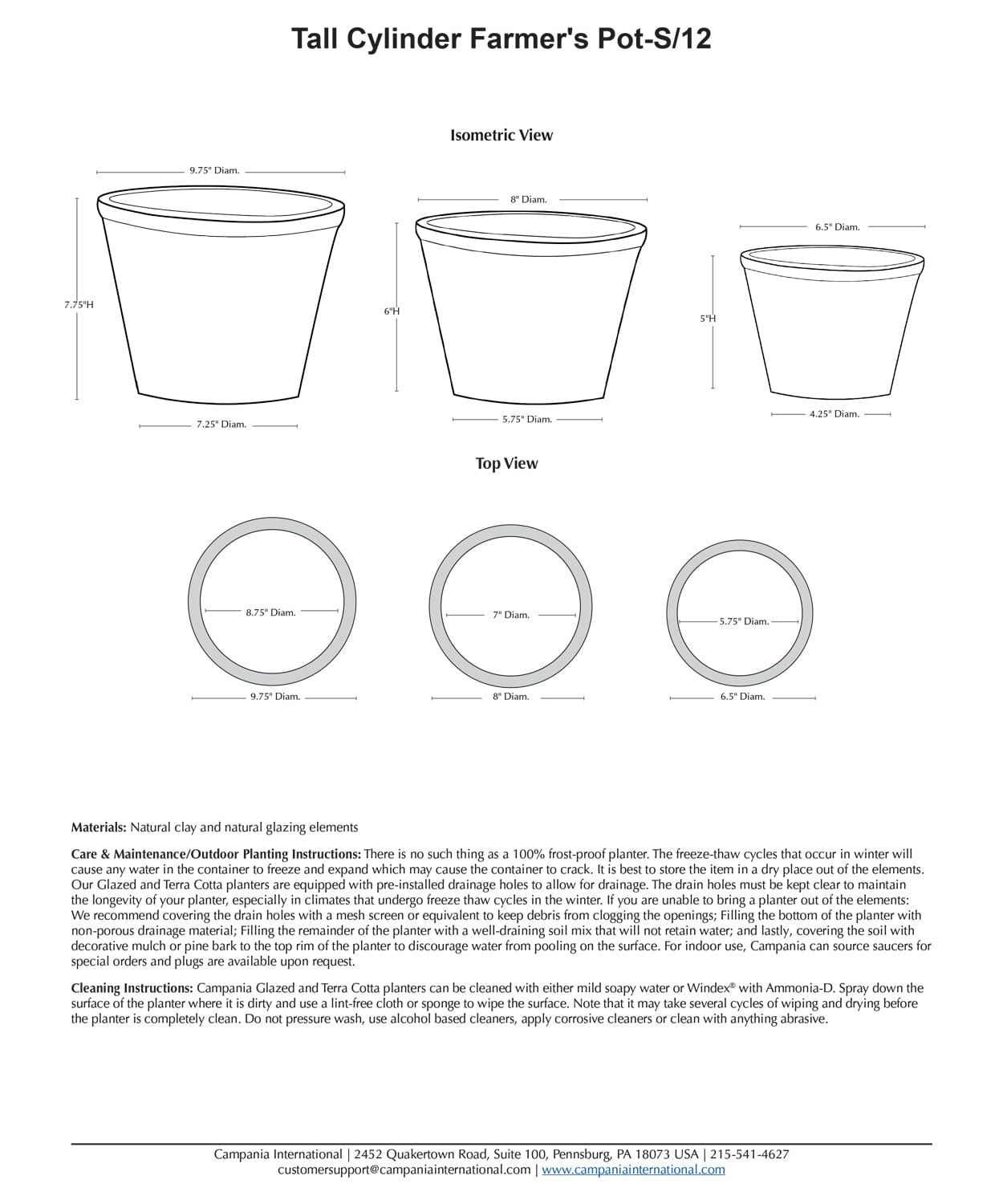 Tall Cylinder Farmer’s Pot - Set of 12 in Cotswold White