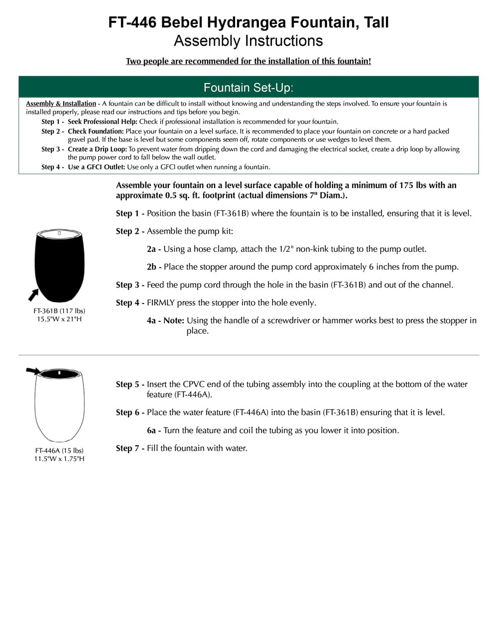 Tall Bebel Hydrangea Fountain