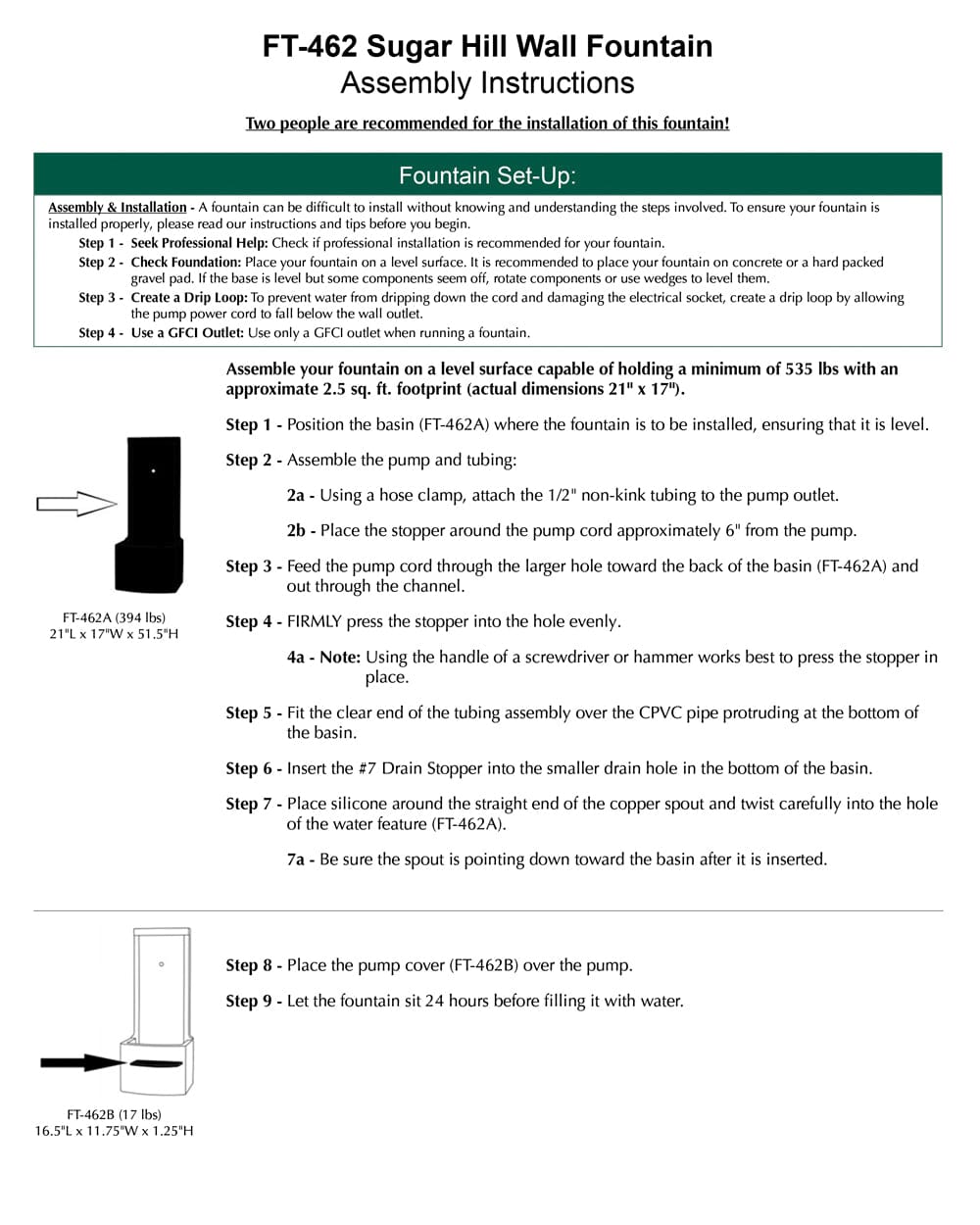 Sugar Hill Wall Fountain