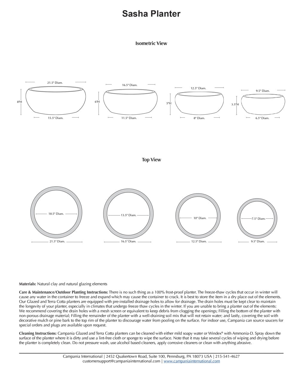Sasha Planter Nested Set of 4 | Glazed Collection