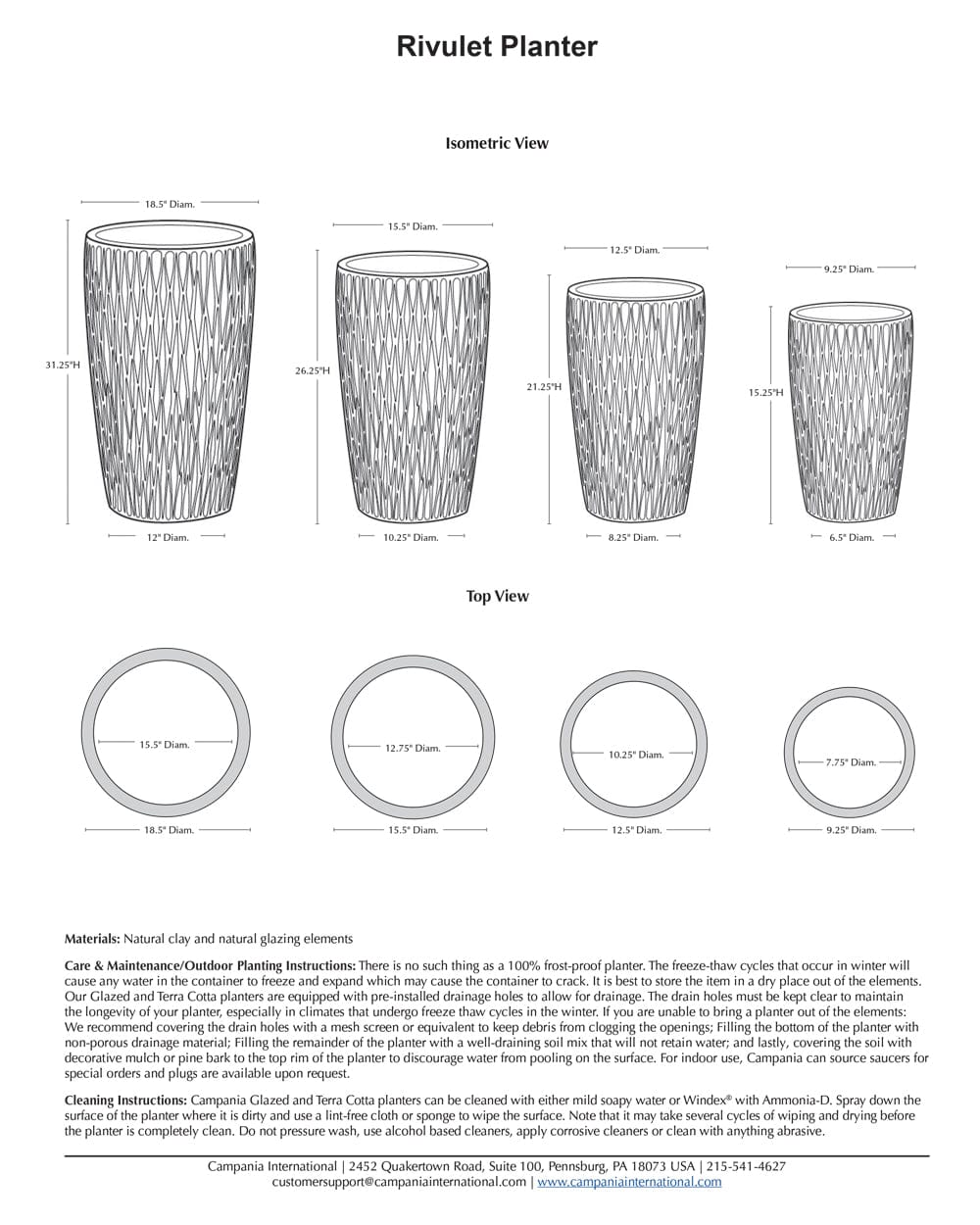 Rivulet Planter Nested Set of 4 | Glazed Collection