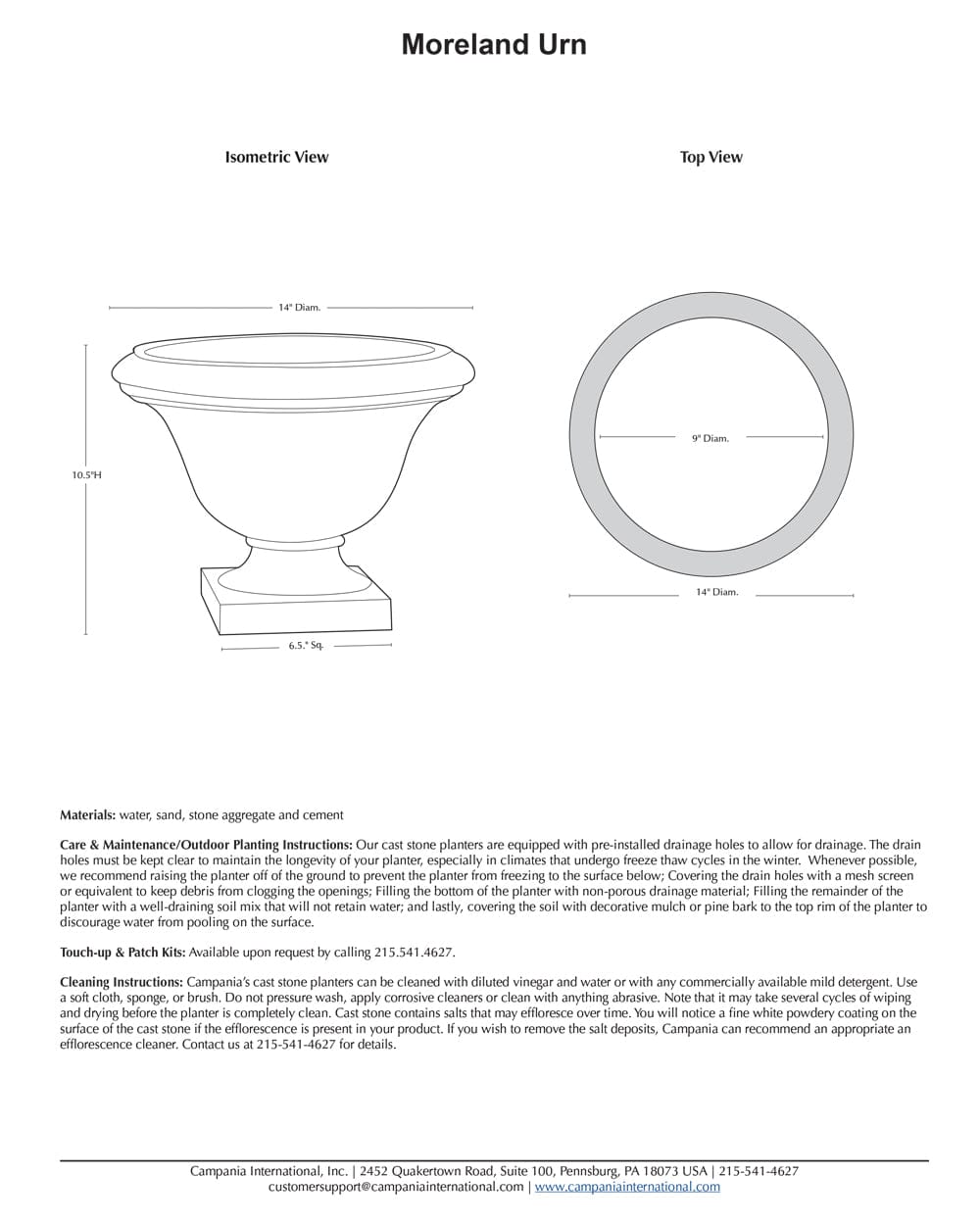 Moreland Urn with Small Urn Plinth