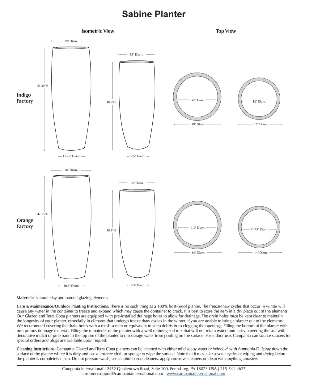 Tall Sabine Planter | Glazed Collection