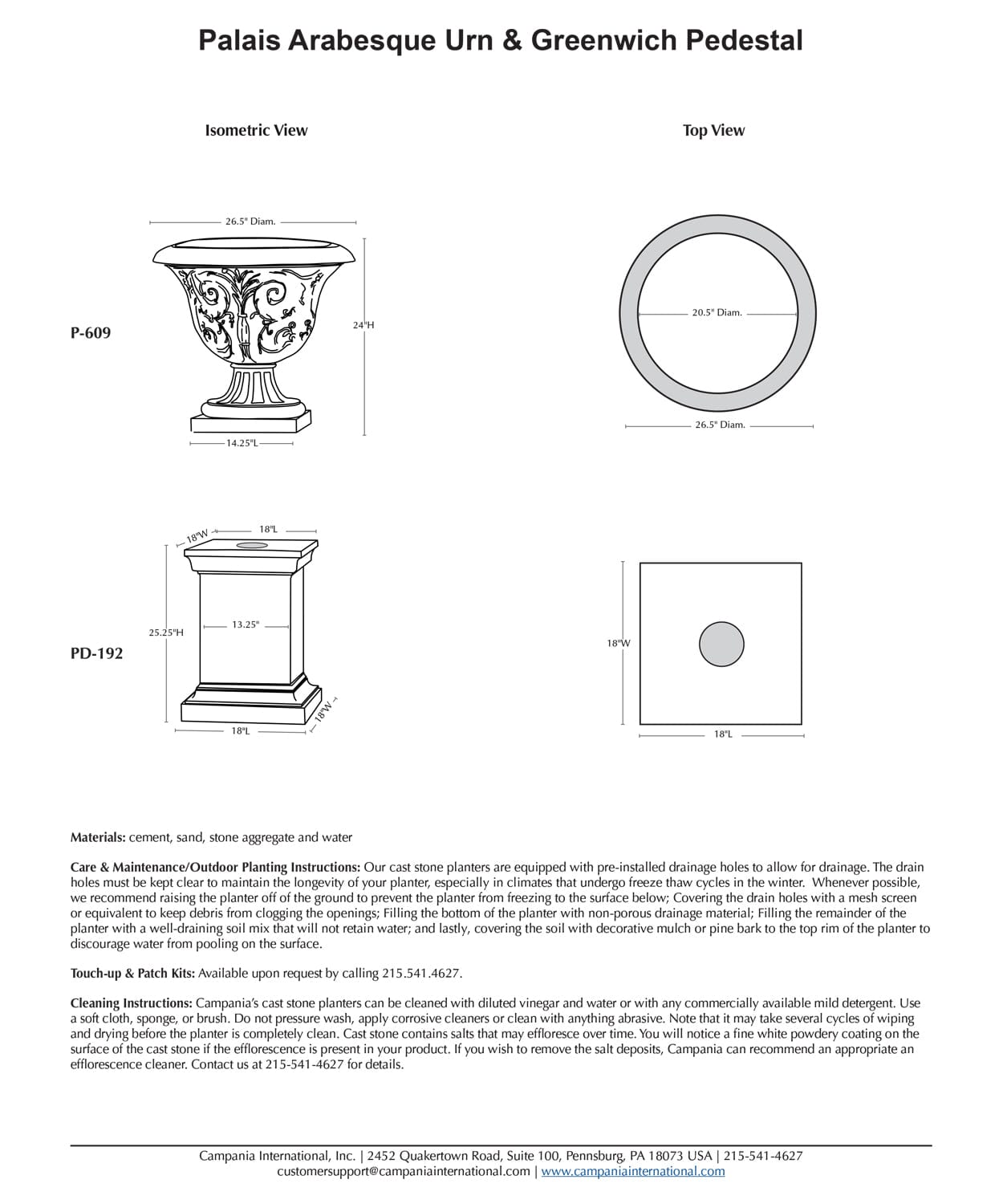Greenwich Pedestal for Planters, Urns & More