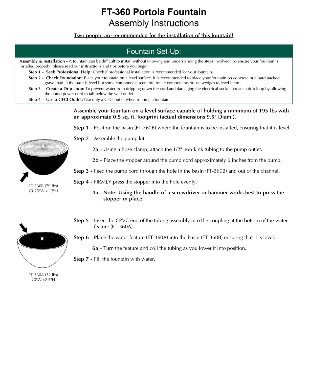 Portola Cast Stone Fountain | Zen Garden Fountain