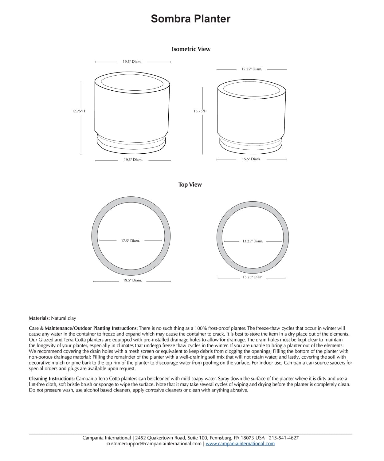 Sombra Planter Set of 2 | Antico Terra Cotta Collection