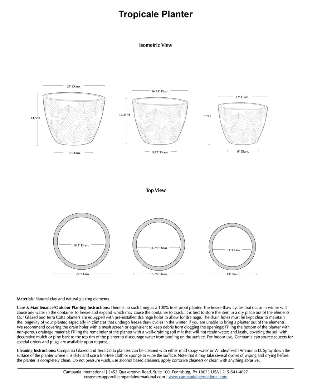 Tropicale Planter Set of 3 | Glazed Collection