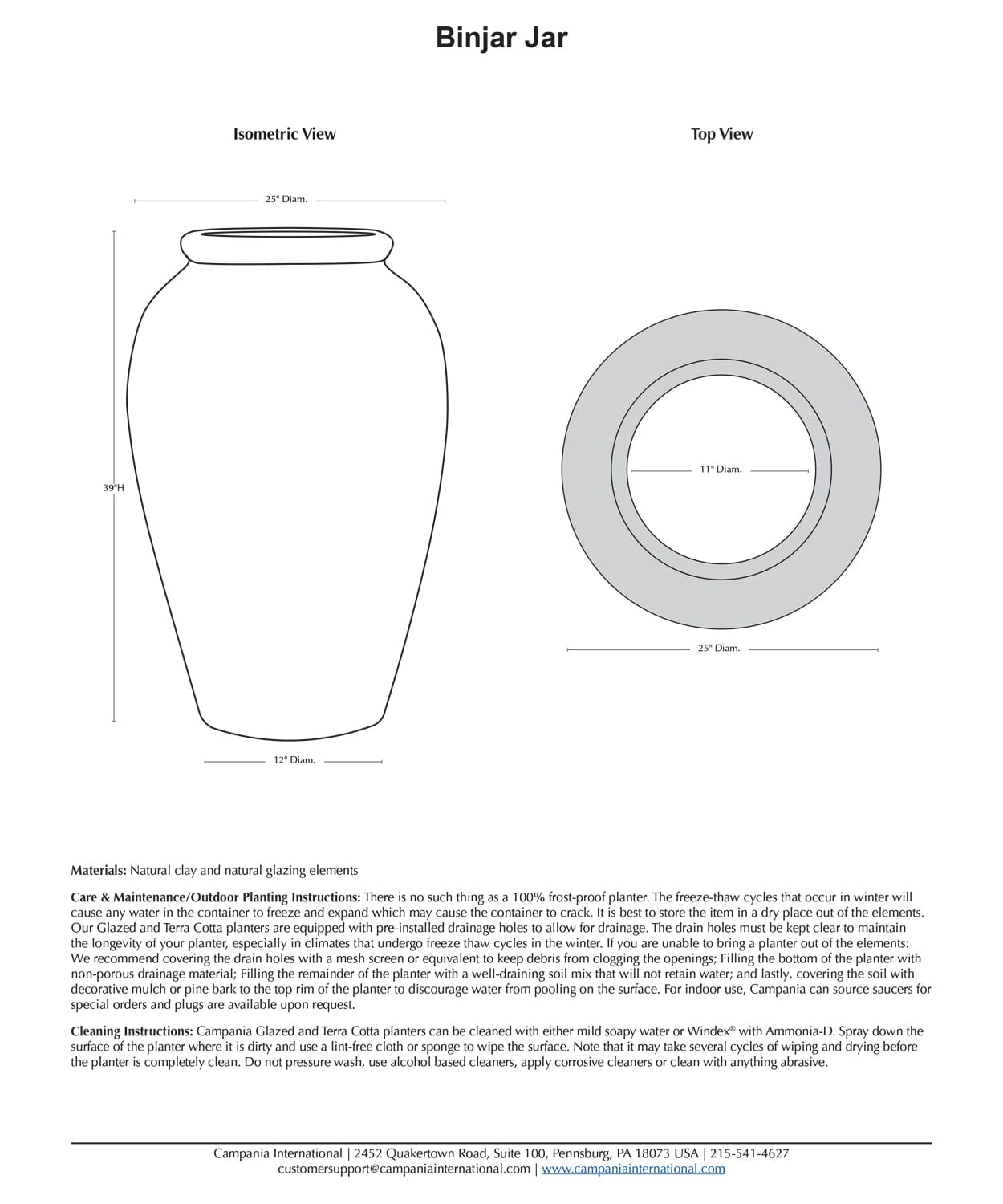 Binjai Jar | Glazed Terra Cotta Planter